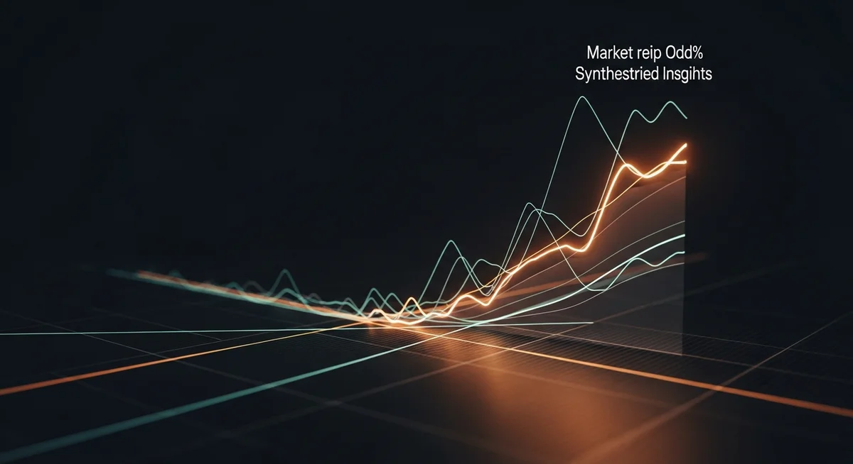 An abstract, glowing graph showing trends in sports betting odds against a dark background.